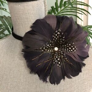 Hair Head Band Feather Flower